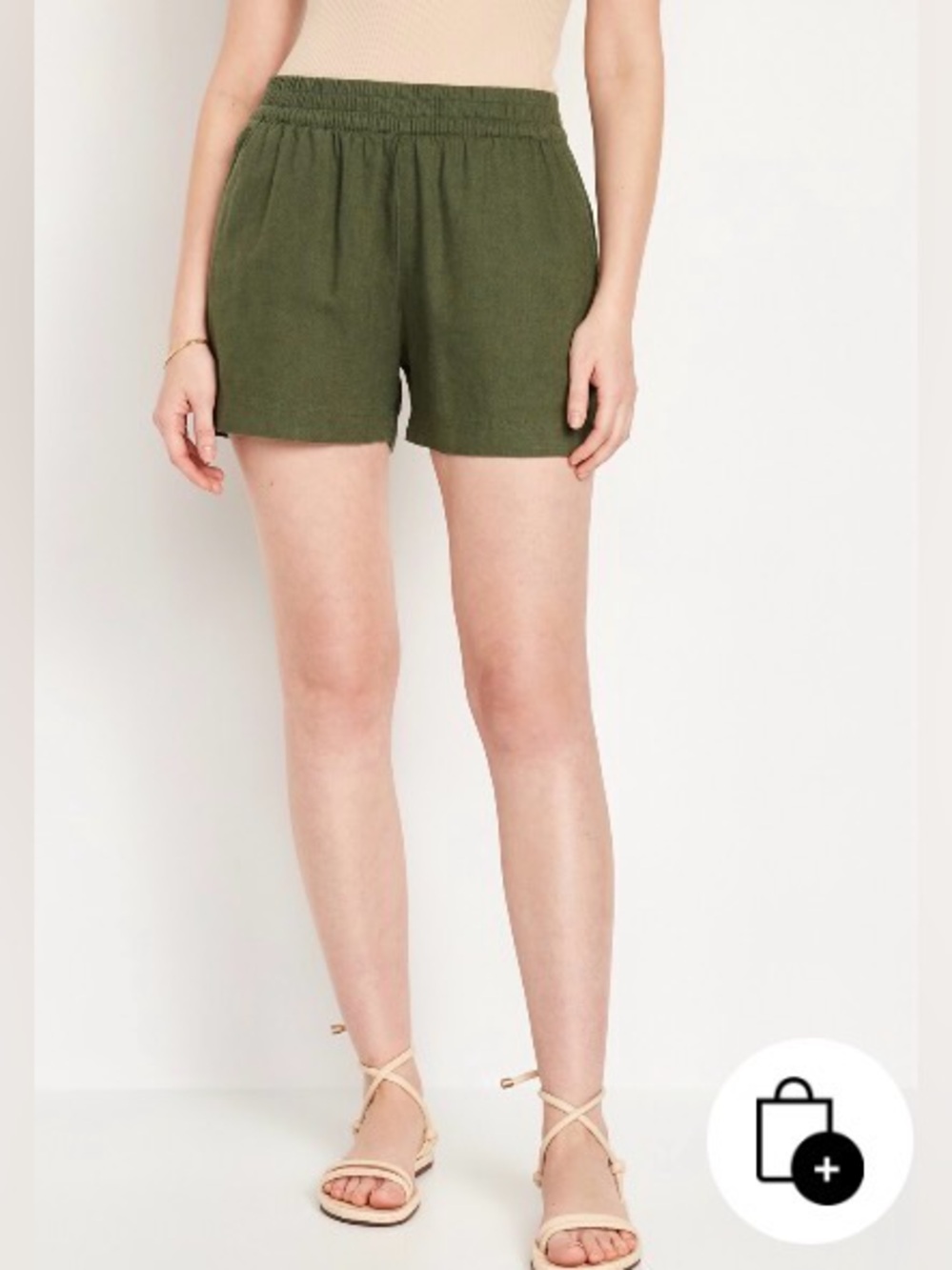 Old Navy High-Waisted Linen Blend Pull-On Shorts-3.5” inseam, Size XS